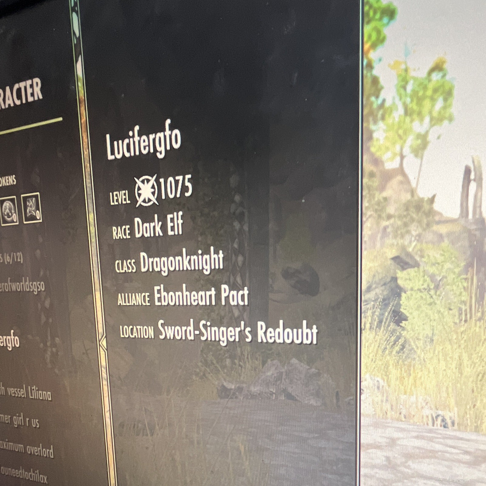 The Elder Scrolls Online Account Lv 1075 Dark Elf DK, Imp Templar