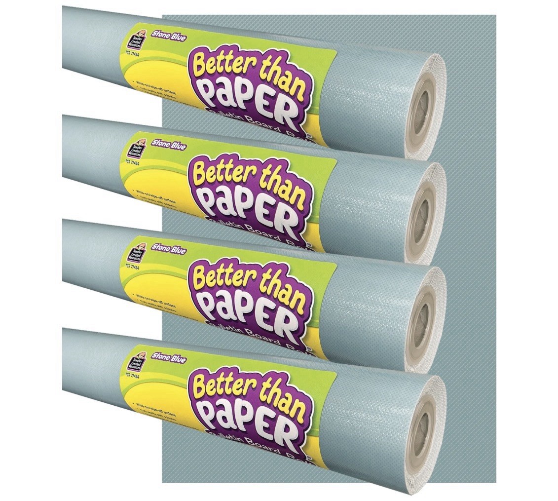 Stone Blue Better than Paper Bulletin Board Roll - 4 Pack