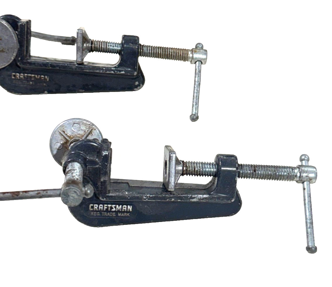 (2) VINTAGE CRAFTSMAN TOOLS CLAMP-ON STOPS for TABLE TOP POWER TOOLS