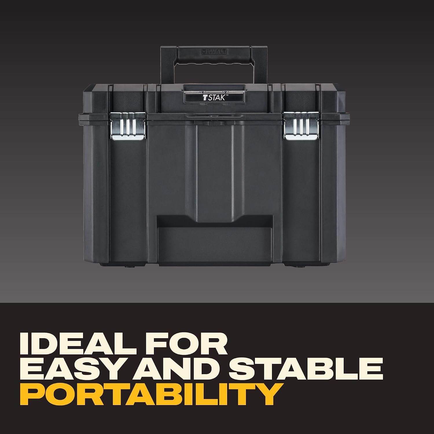 DEWALT TSTAK Tool Box, Extra Large Design, Removable Tray for Easy Access to Too
