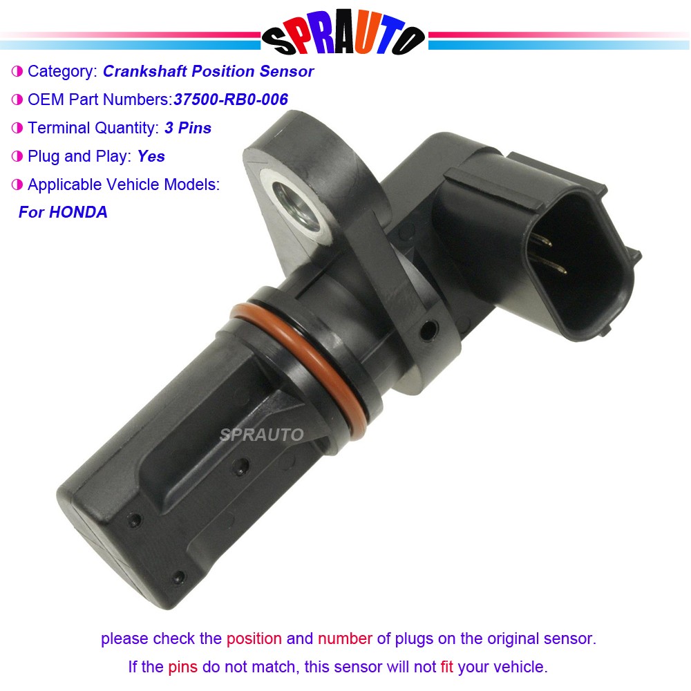Crankshaft Position Sensor For Honda Fit 09-20 Civic 12-15 City 10-20 CR-Z 11-16