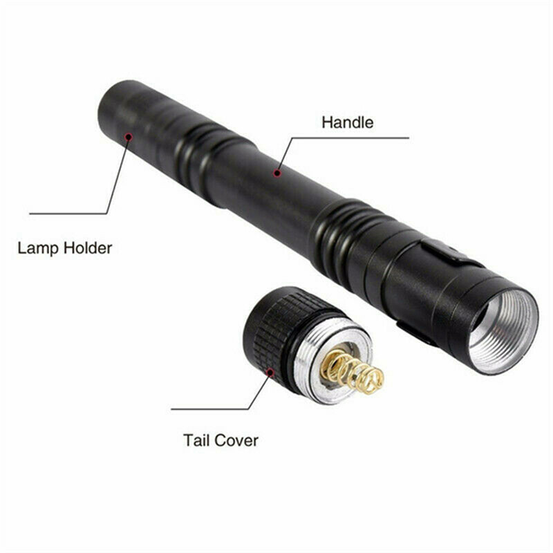 5Pcs LED Flashlight Clip Mini Light Penlight Pocket Portable Pen Torch Lamp US✨