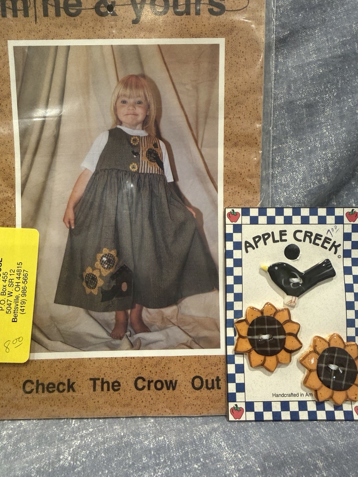 Girls Jumper  Sewing Pattern - Mine & Yours 301AP 4-14 UNCUT [w/ Buttons]