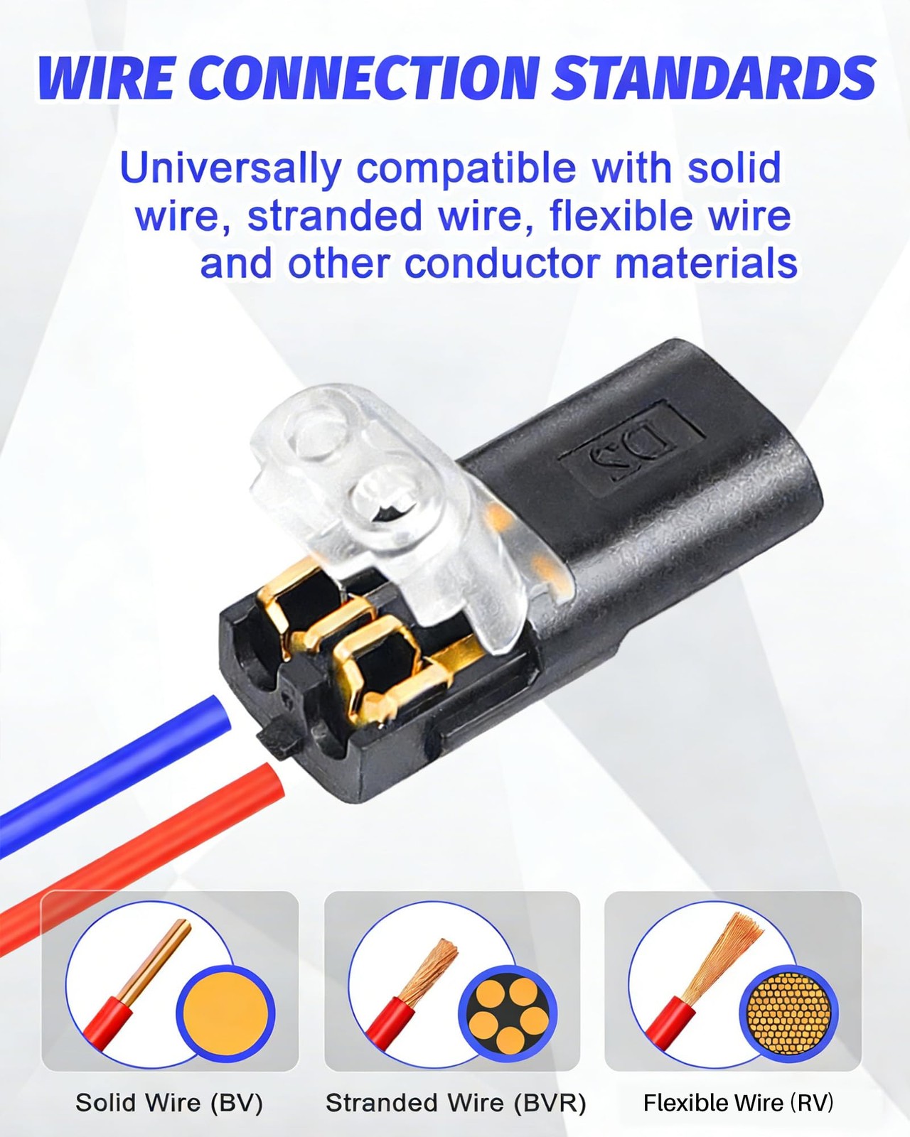 40PCS Pluggable Low Voltage Wire Connectors,Double Wire Plug in Connector wit...
