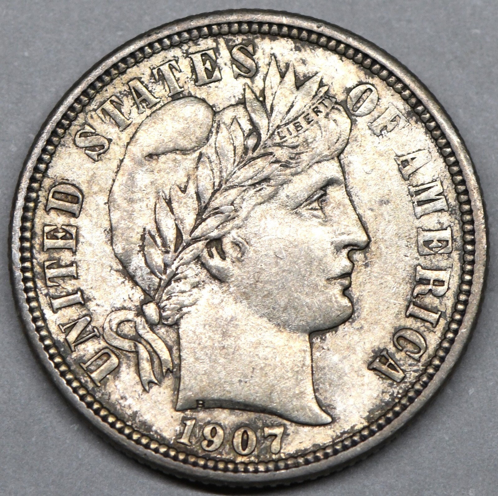 1907 barber dime uncirculated