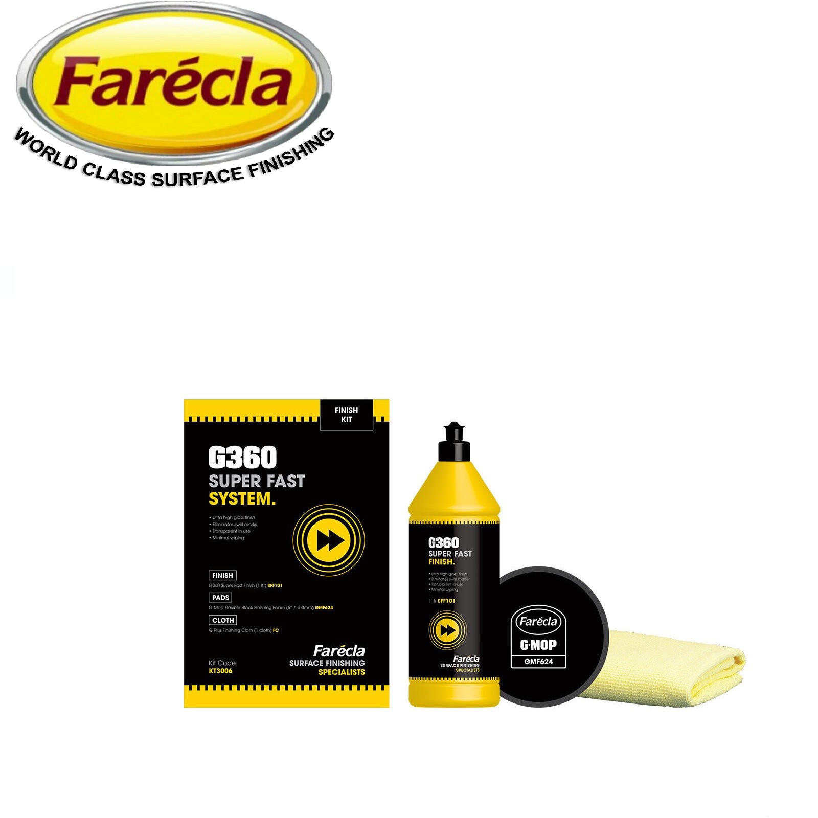 FARECLA FINISH START KIT G360 SUPER FAST SYSTEM (1000ml Compound & Heads)