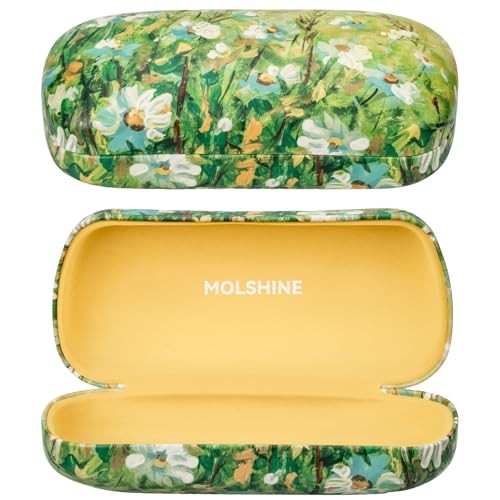 Hard Shell Sunglasses Case, Classic Large Glasses Case for Yellow Daisy
