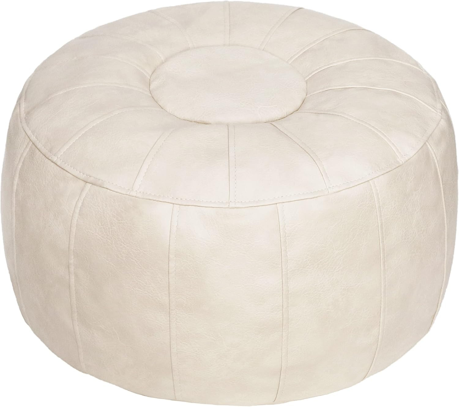 Unstuffed Moroccan Storage Pouf Foot Stool Ottoman Seat Handmade Faux Leather Be