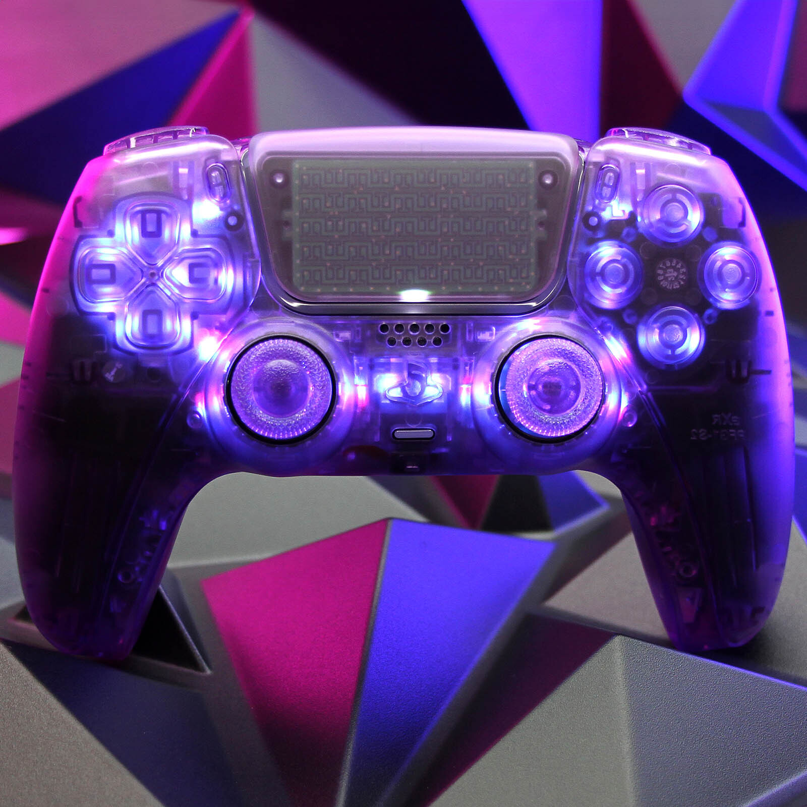 Triple Atomic Purple RGB LED Clear PS5 Controller Killscreen Esports DualSense