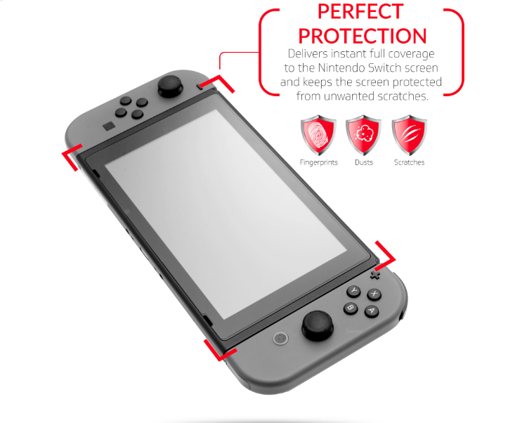 4x For Nintendo Switch Tempered Glass HD Clear Anti-Scratch Screen Protector