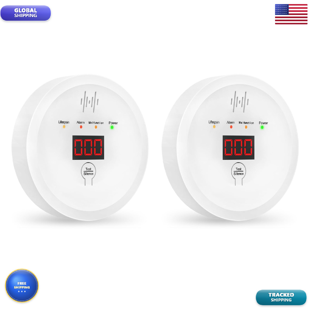 Shyeeh Carbon Monoxide Detectors 90Db Alarm Co Detector Battery Powerednot