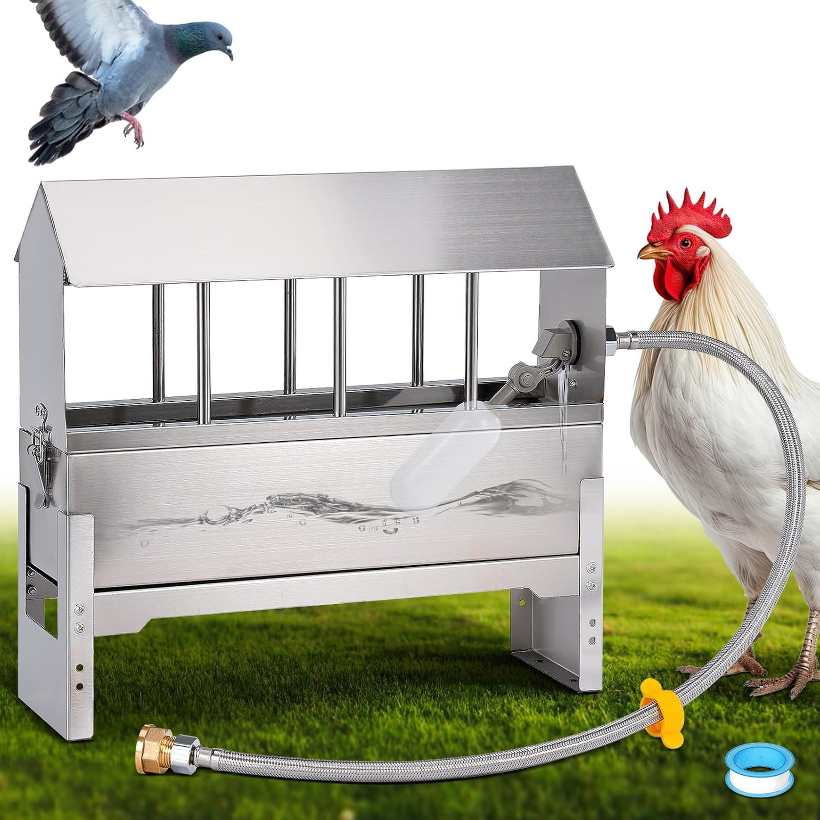 Automatic Chicken Waterer Metal Stainless Steel Large Capacity Poultry Water