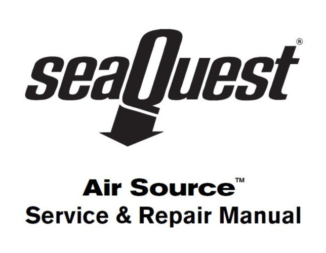 SeaQuest Air Source Service & Repair Manual Printed 22 Page Scuba Dive Aqua Lung