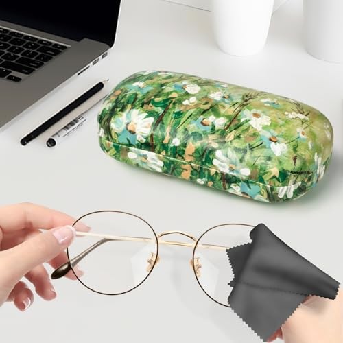 Hard Shell Sunglasses Case, Classic Large Glasses Case for Yellow Daisy