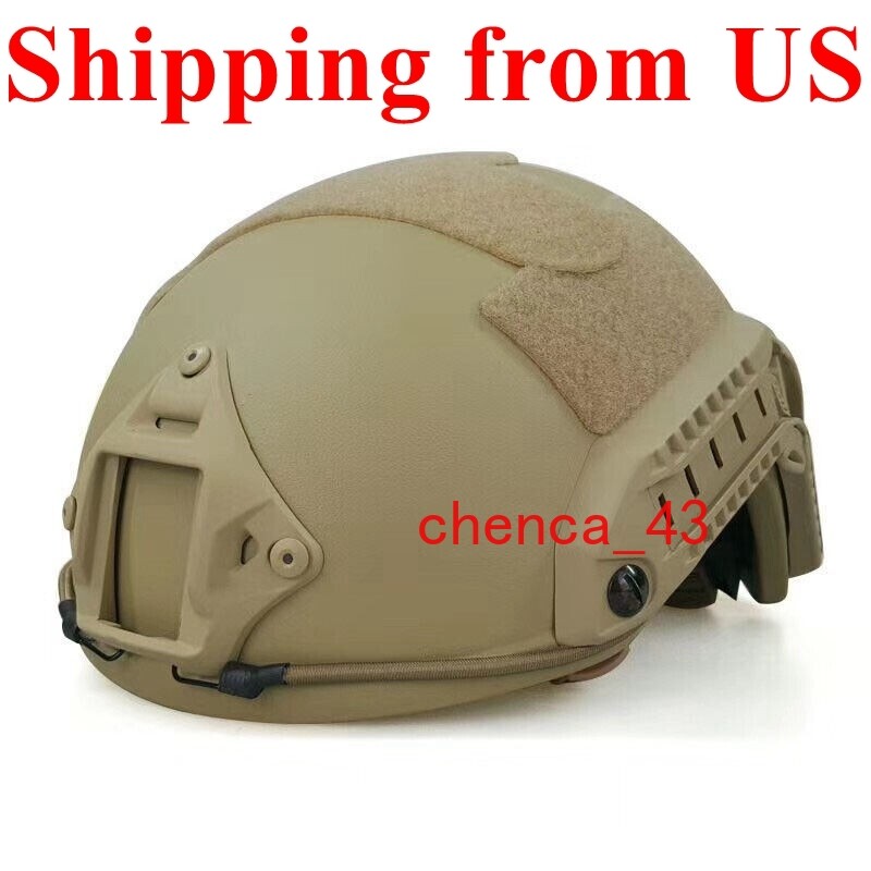 IN US!! 1PC FAST Level 3 UHMWPE BALLISTIC IIIA Bulletproof Sandy Tactical Helmet
