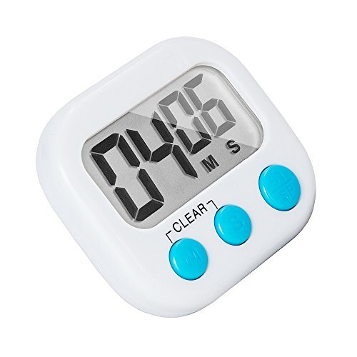 6 Pack Small Digital Kitchen Timer Magnetic Back and ON/Off Multicolored