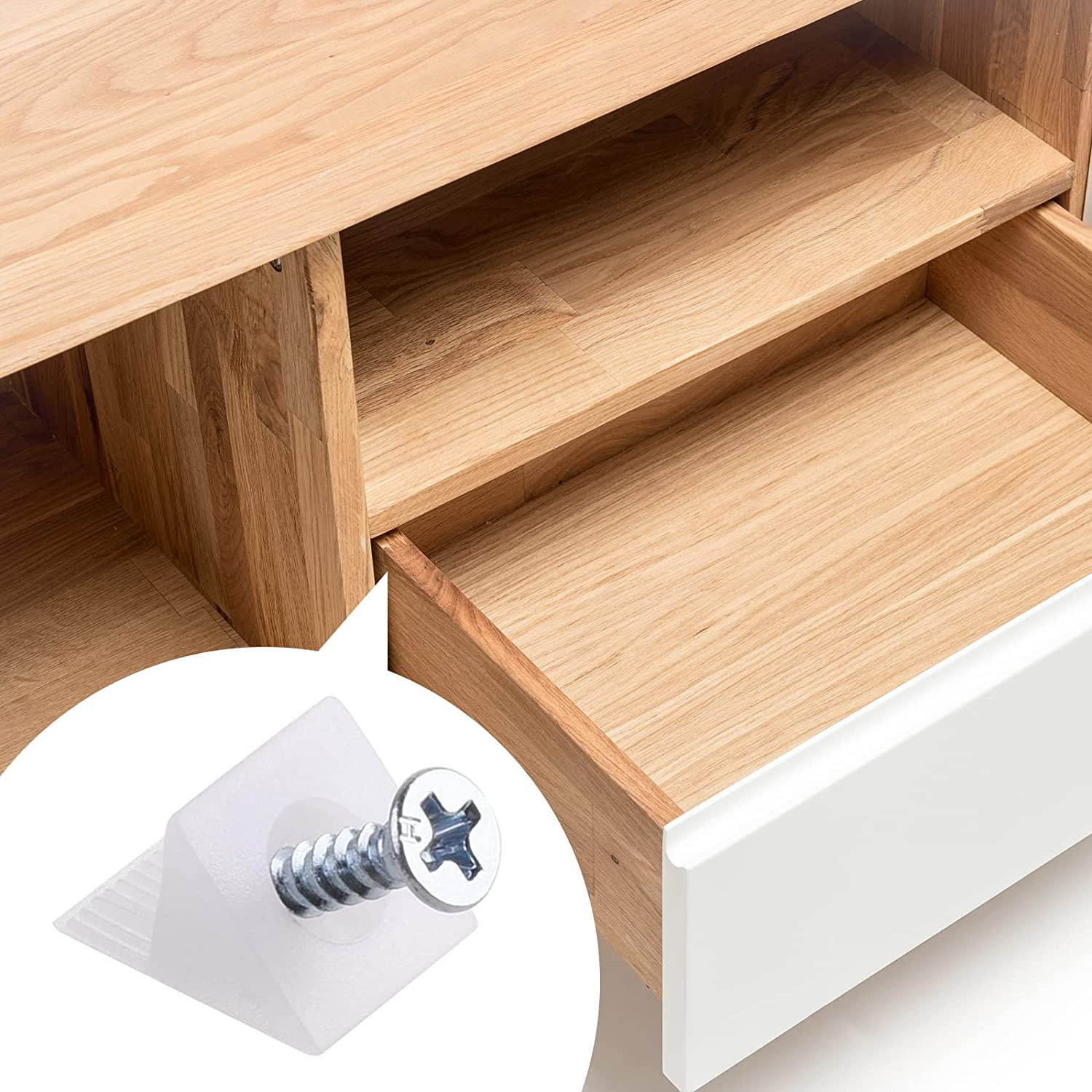 100 Packs Fixing Mending Wedges 90 Degree Drawer Plastic Angle Code Bracket for