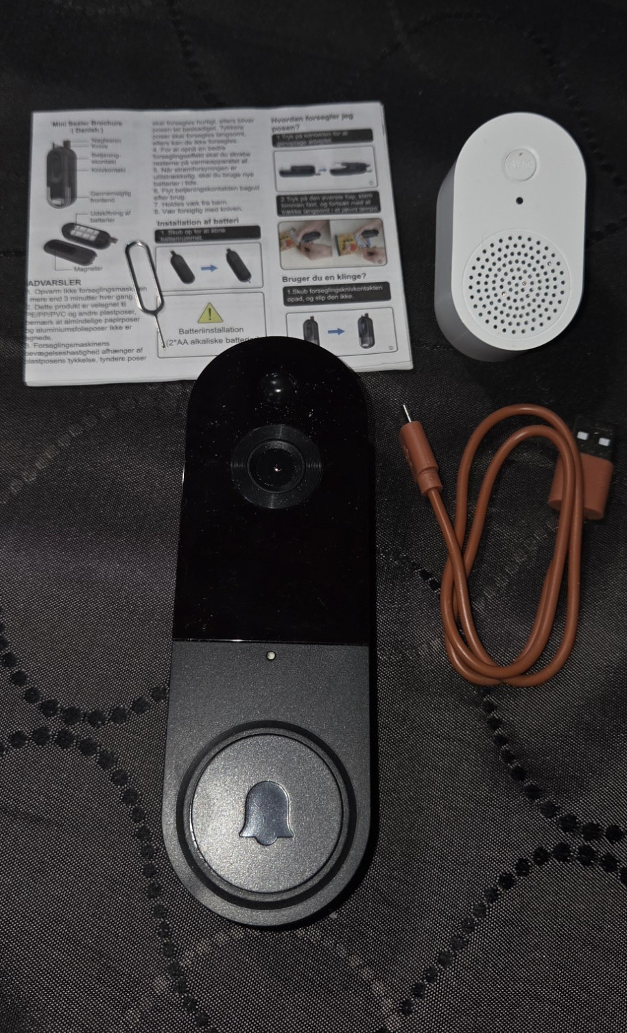 Smart Wi-Fi Video Doorbell Camera VD150 Black Wireless Battery w/ Receiver USB