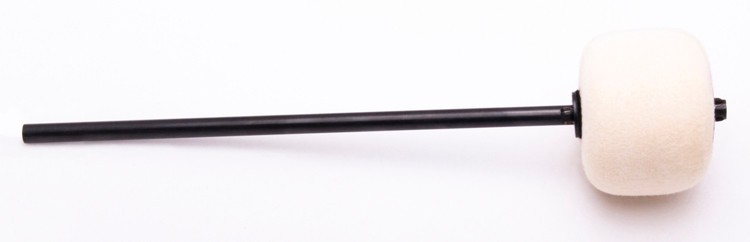 Danmar Bass Drum Beater - White Felt, Black Shaft, Longer Shaft