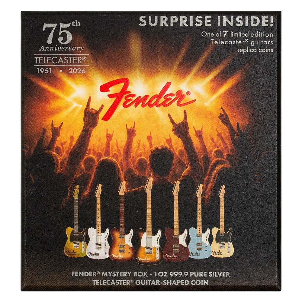 2026 1 oz Silver Fender® Telecaster 75th Anniversary Blind Box