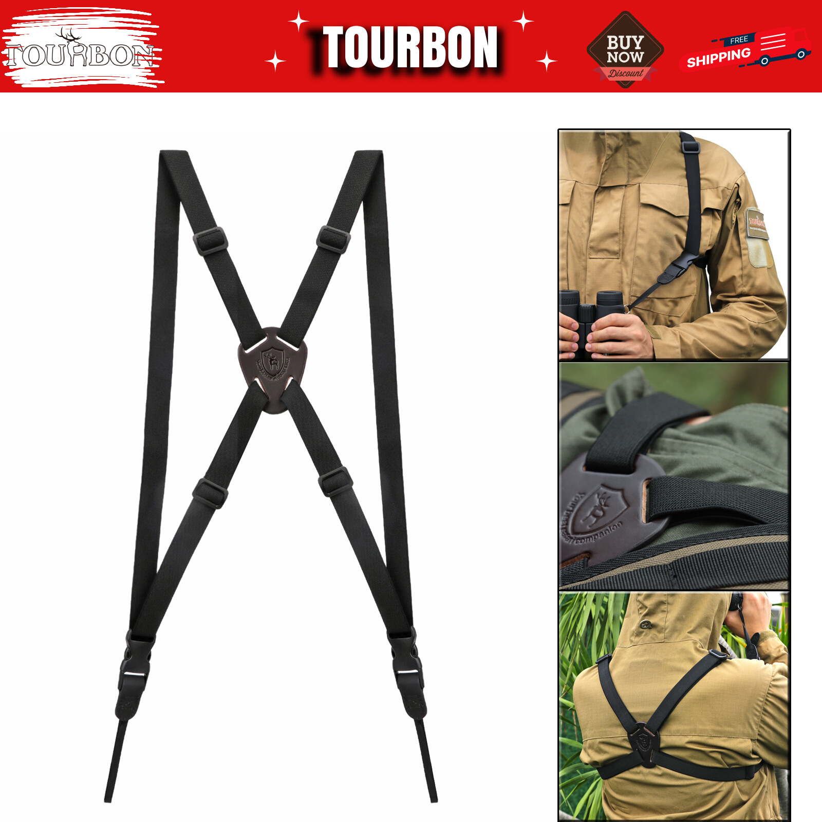 Hunting Binoculars Harness Camera Chest Carrying Strap Optics Rangefinder Holder