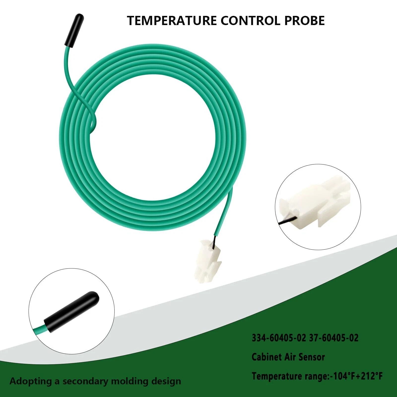 Temperature Sensor Probe Green 74" Cabinet Replacement NEW Refrigerator HVAC