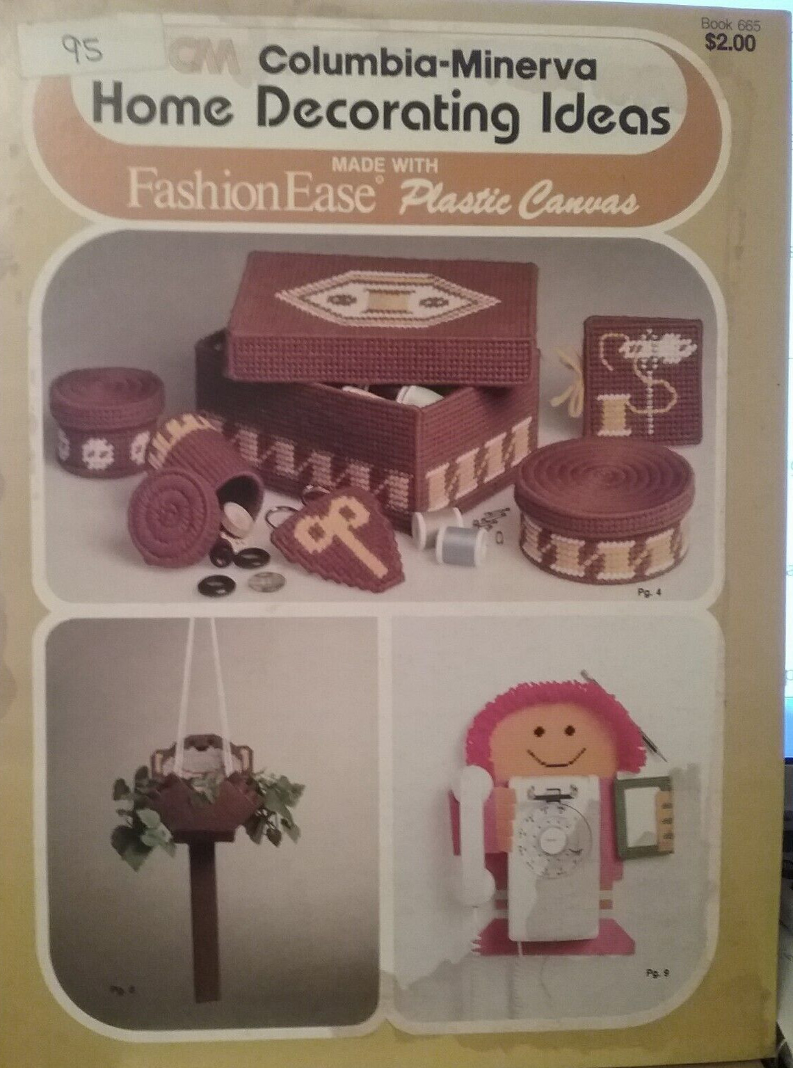 COLUMBIA MINERVA HOME DECORATING IDEAS IN PLASTIC CANVAS PATTERN LEAFLET #655