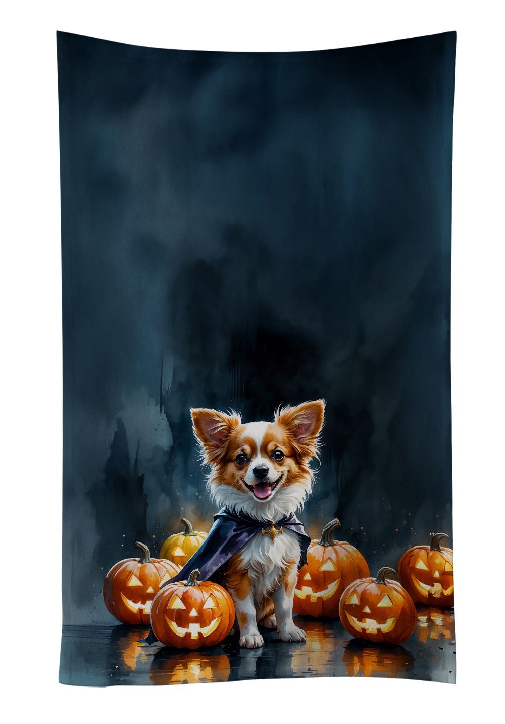 Papillon Puppy Halloween Kitchen Towel Dish Cloths Guest Hand Towel Decorative
