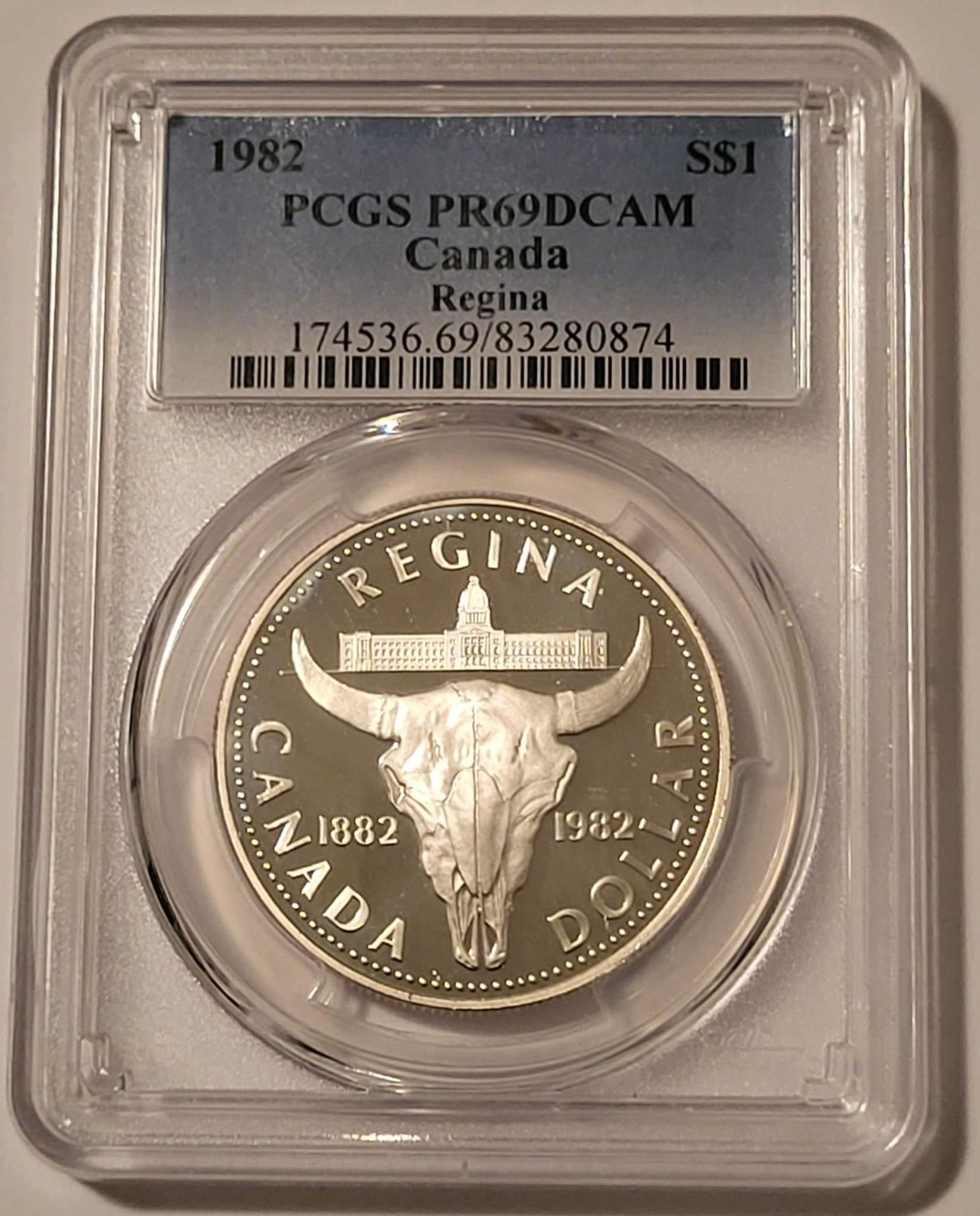 Canada Elizabeth II 1982 Silver Dollar Regina Centennial Proof PR69 DCAM PCGS