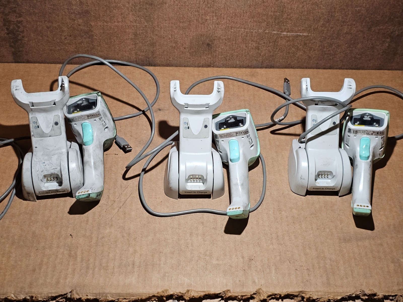 LOT OF 3 Datalogic GBT4410-HC-C277 Handheld Barcode Scanner with Charging Cradle