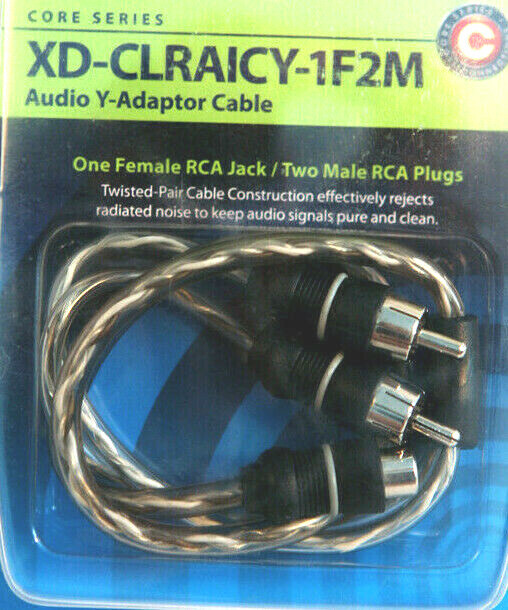 JL AUDIO XD-CLRAICY-1F2M Y Twisted Pair RCA Amplifier Cable 1 Female 2 Male New