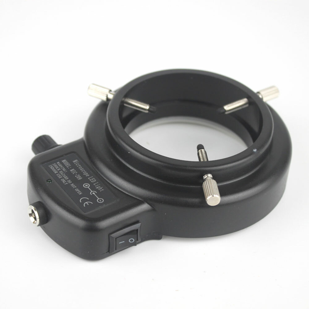 Microscope Ring 144 LED Bulb Light Illuminator Lamp US Plug Adjust Black / White