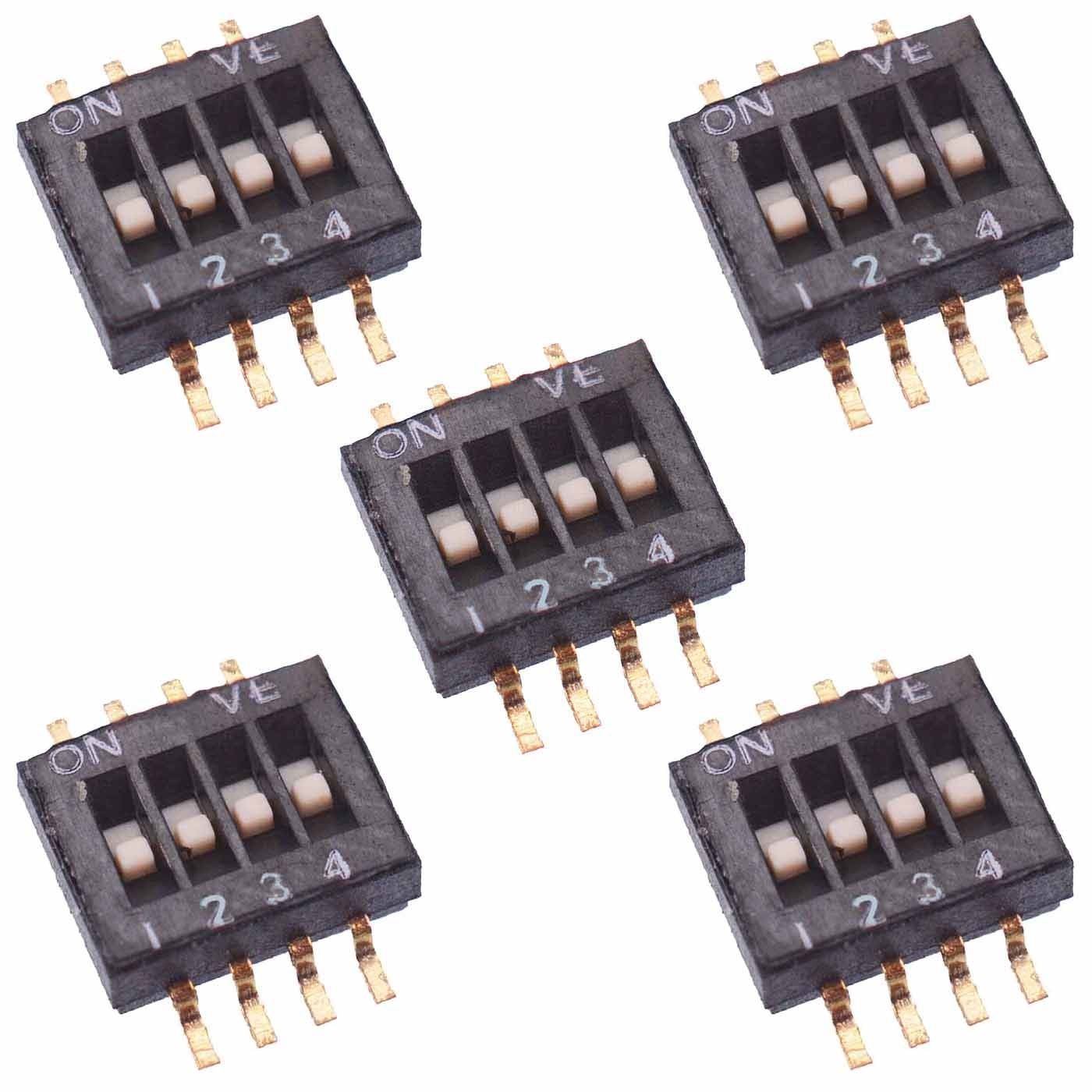 5 x 4 Way Half Pitch SMD DIL Switch 1.27mm