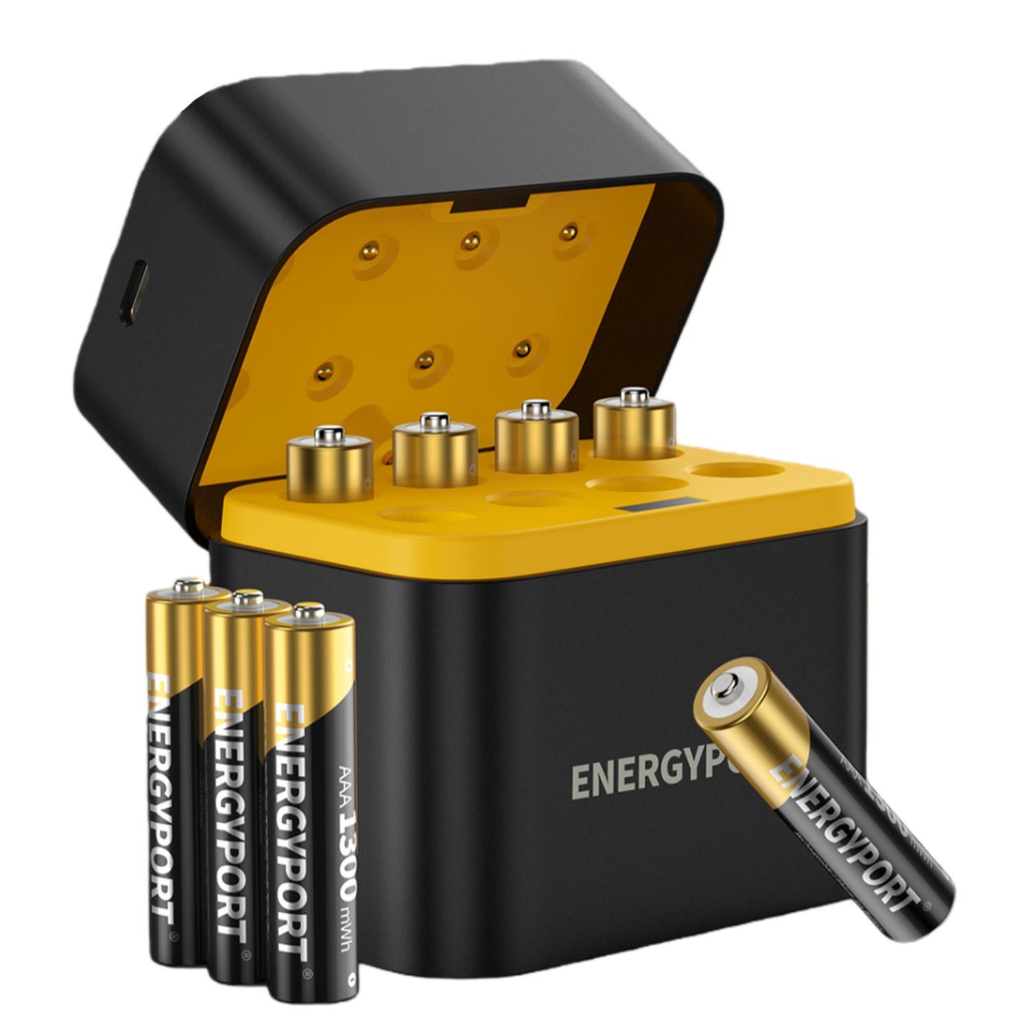 1300mWh 1.5V AAA Rechargeable Batteries Lithium 8 Pack +Fast Battery Charger Box