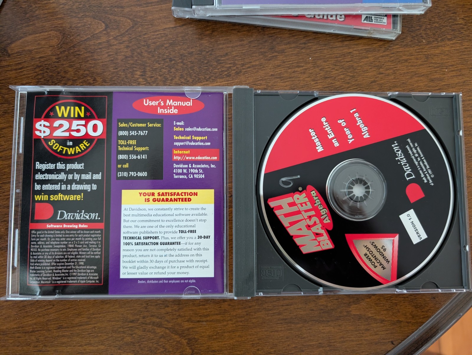Davidson Math Blaster Algebra PC-CD ROM, 1997, Windows 95/MACINTOSH