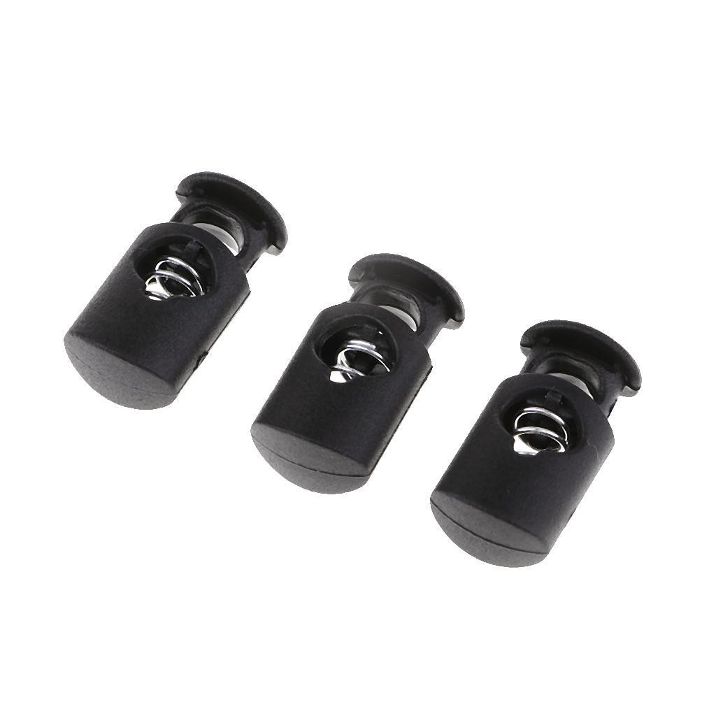 100pcs Useful Plastic Toggle Spring Clasp Stop Single Hole String Cord Locks