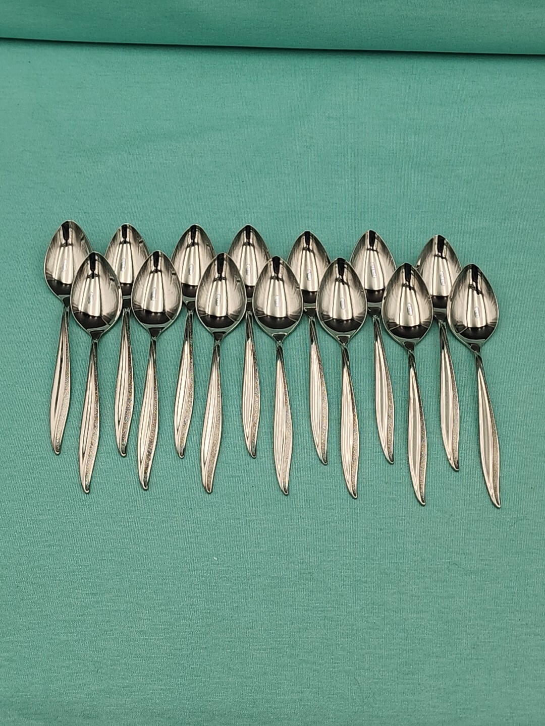 Oneidacraft Deluxe TEXTURA 14 pc Teaspoons Stainless Flatware 6"