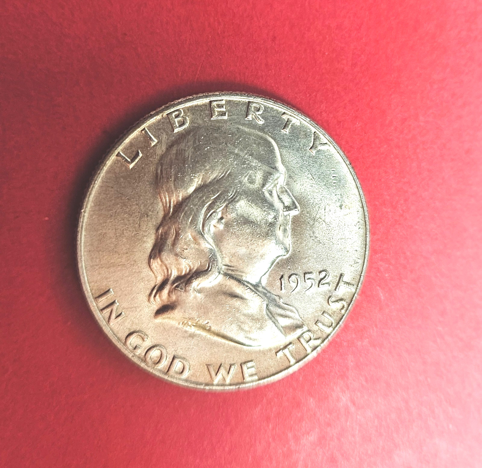 1952 D Franklin Silver Half Dollar. XF. 90% Silver.
