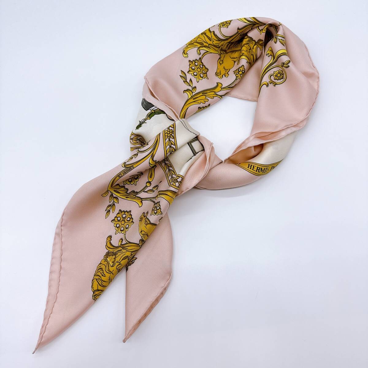HERMES Path to Longchamp Carre 90 Large Scarf Stole
