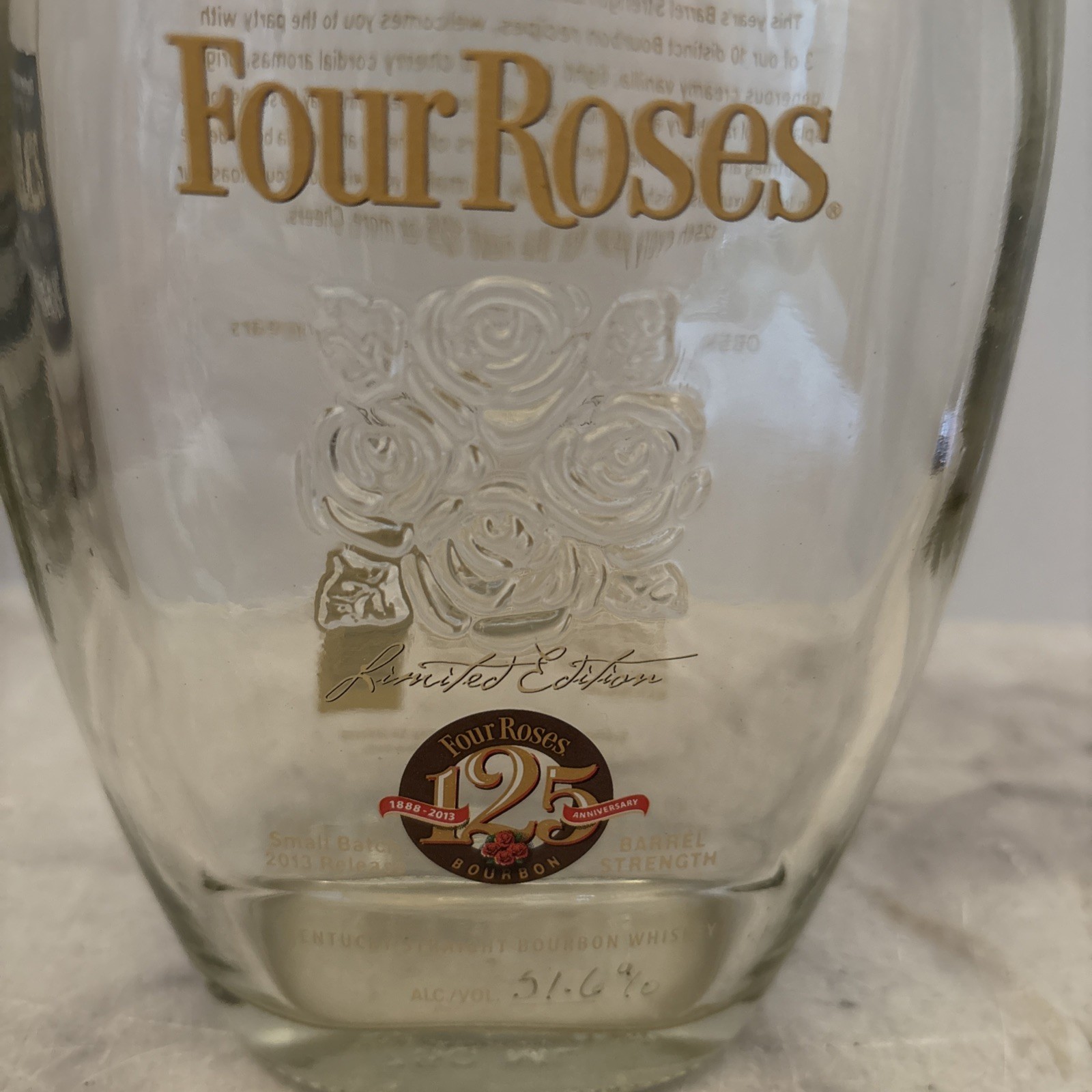 Four Roses 125th Anniversary Empty Bottle 2013 Limited Edition Small Batch