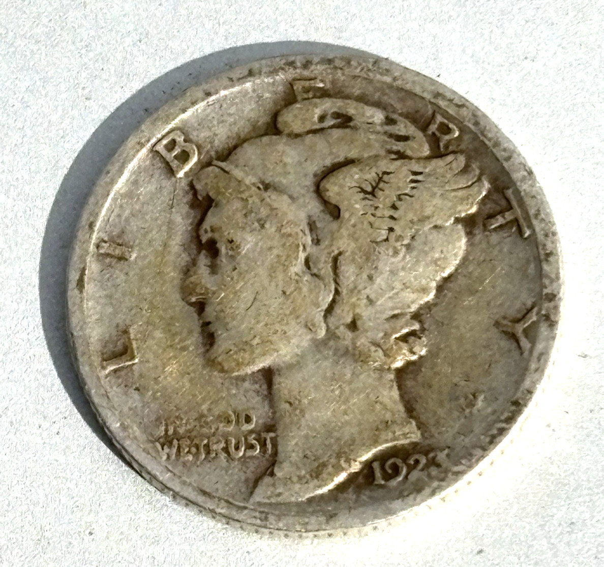 1923 S Mercury Dime 90% Silver  Fine F