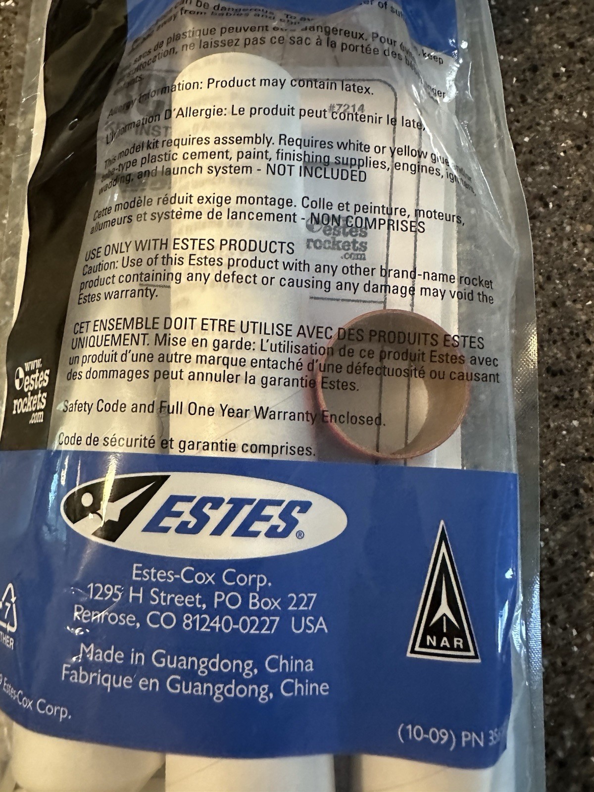 Estes Monarch Flying Model Rocket Kit 7214 Skill Level 1