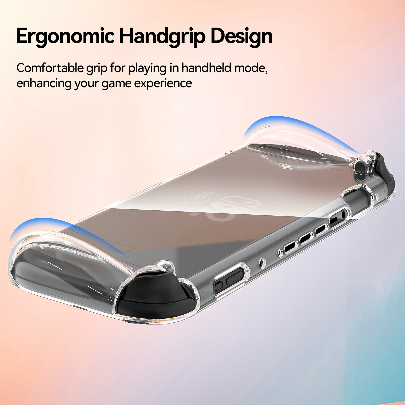 GeekShare TPU Clear Case for Switch 2 Console and Joycon Soft Ergonomic Handgrip