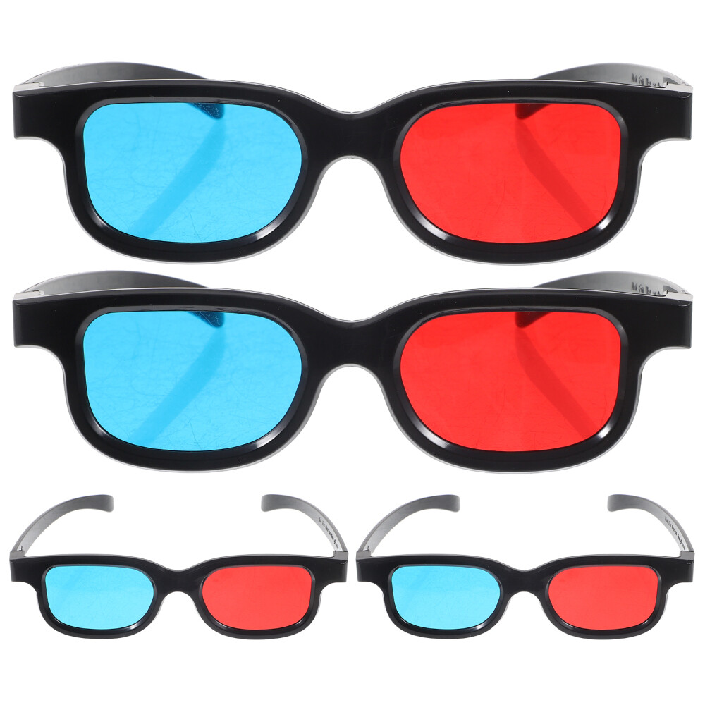 4pcs Game Glasses 3d Movie Glasses Red and Blue Glasses 3d Viewing Eye Wear
