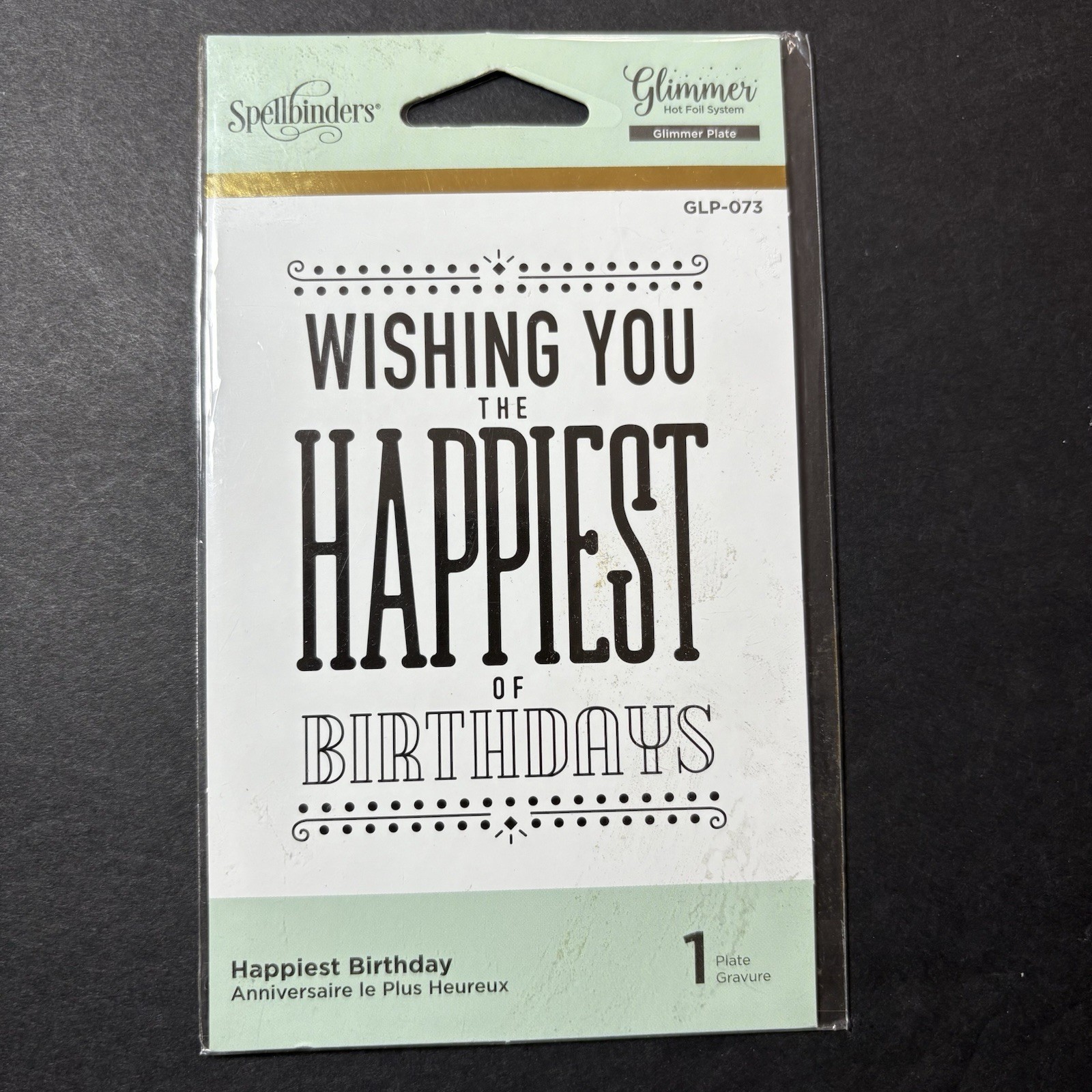 Spellbinders Happiest Birthday Glimmer Foil New Metal Cutting Dies GLP-073