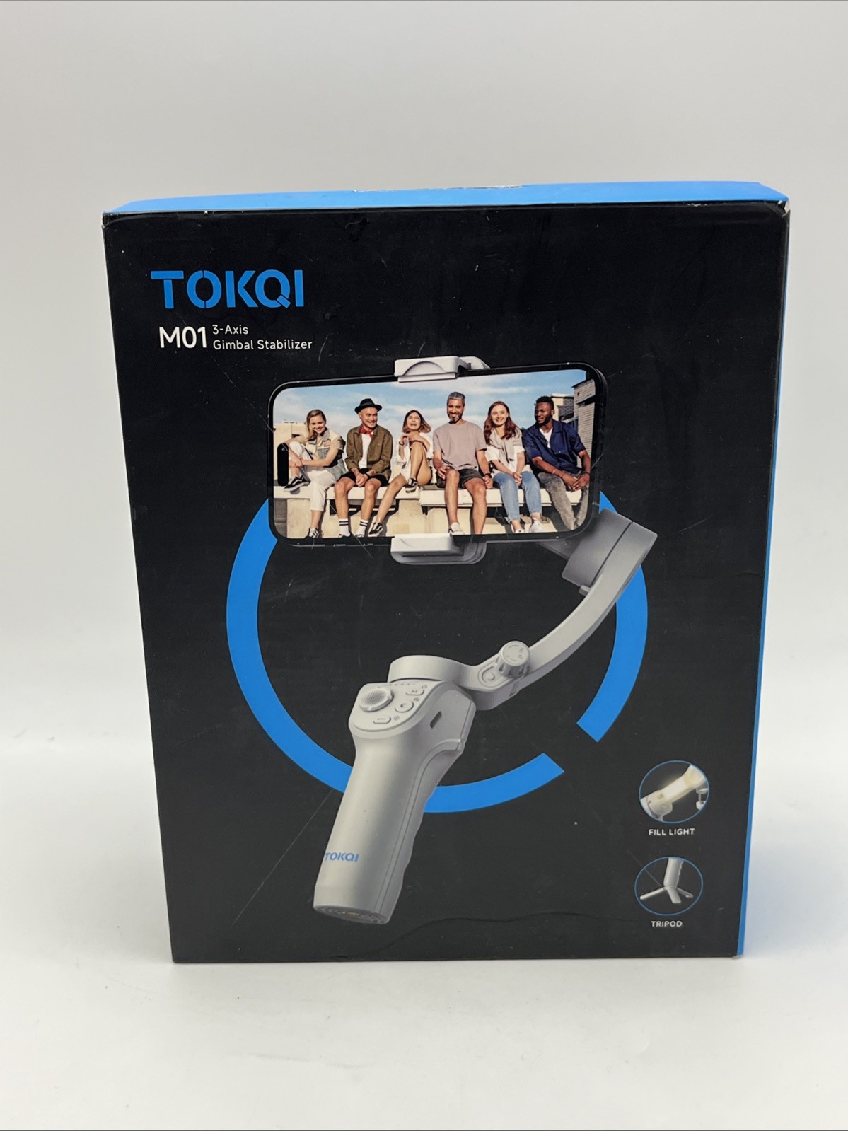 Tokqi M01 3-Axis Gimbal Stabilizer with RGB LED Fill Light Streamer Vlogger