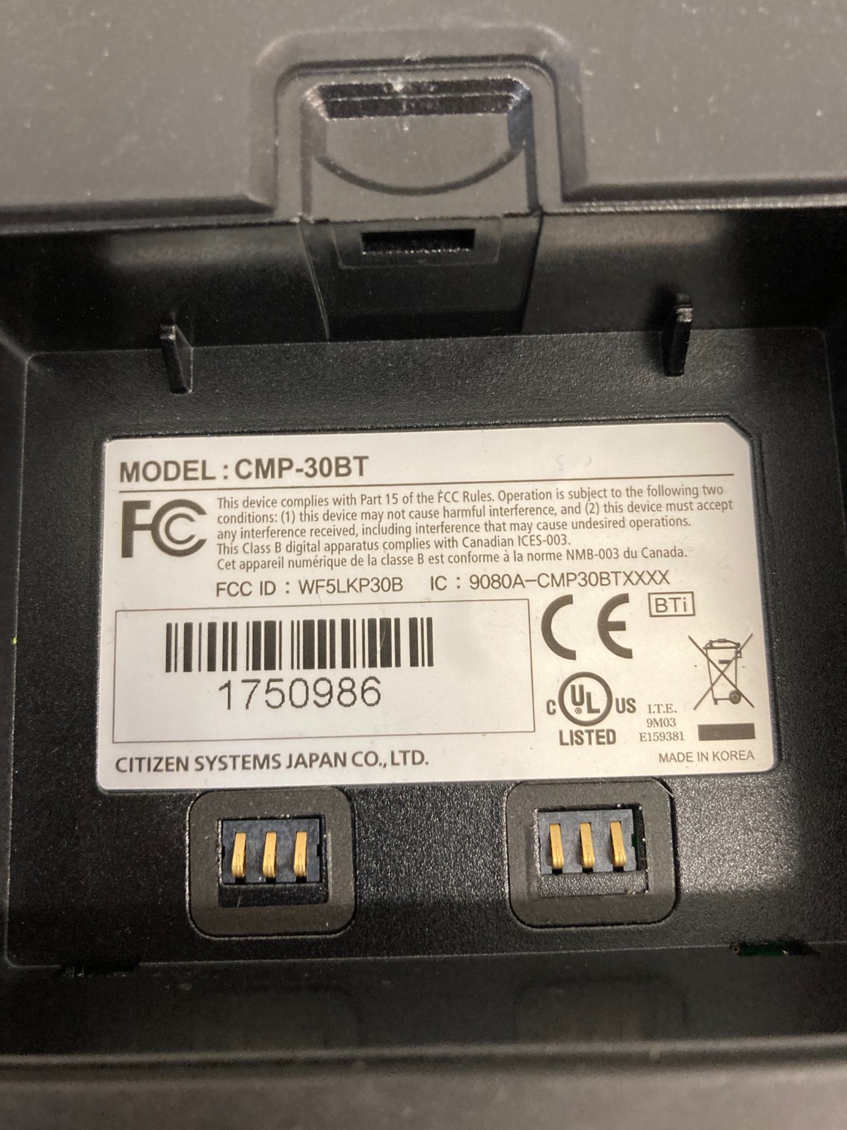 Citizen CMP-30BT 30BTIUM Bluetooth Mobile Receipt Barcode Printer