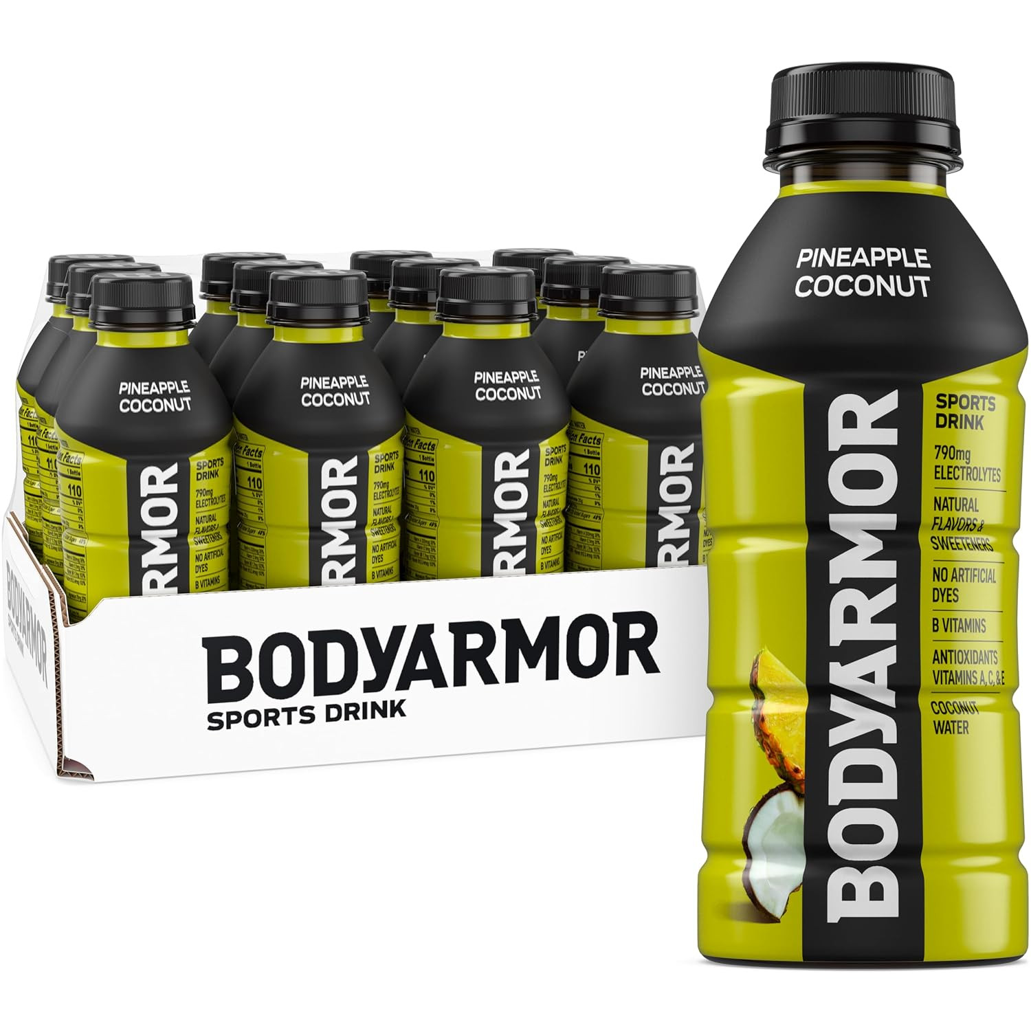 BODYARMOR Sports Drink, Pineapple Coconut Electrolyte Drink, 16 Oz (12 Pk) | Coc