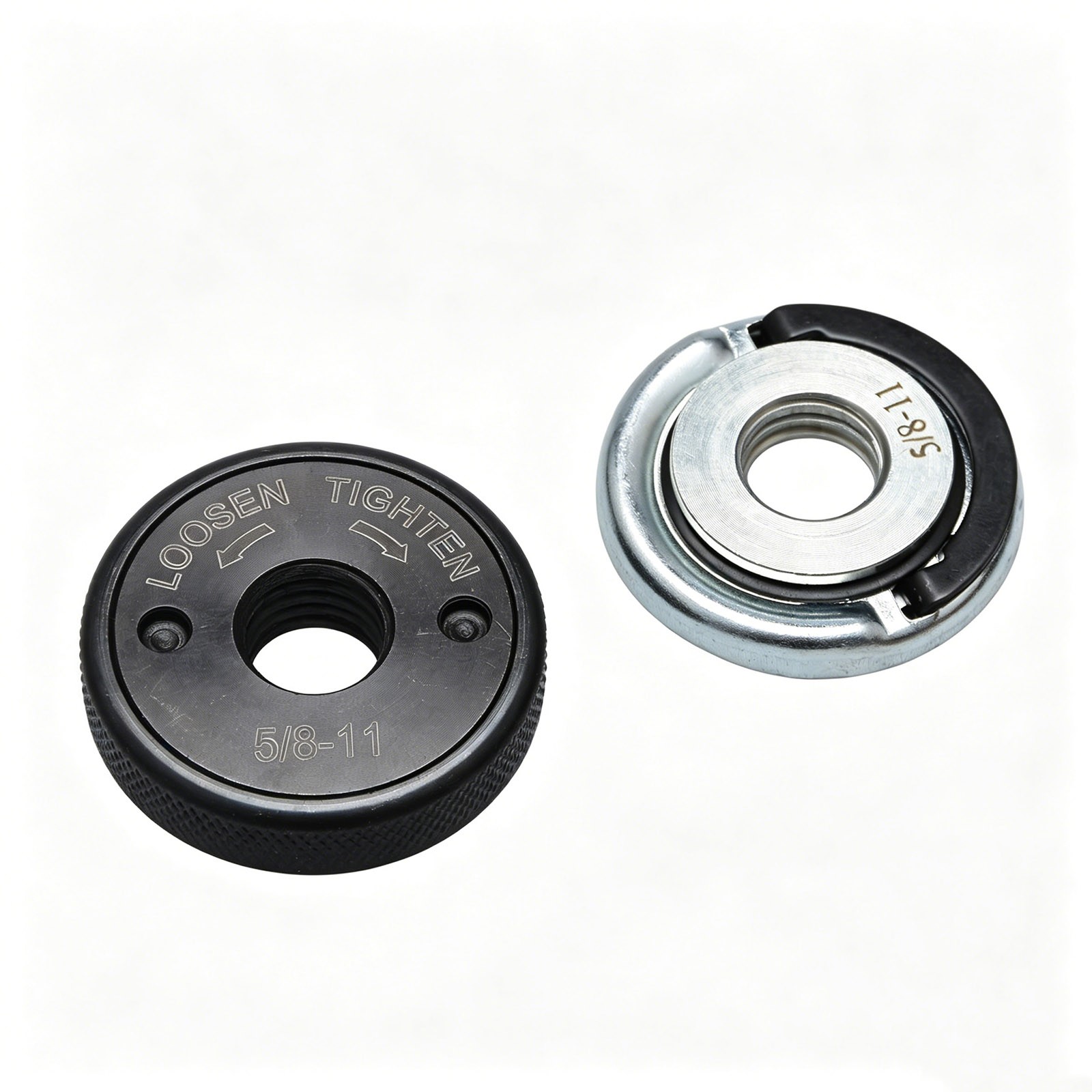 Angle Grinder Flange Nut Kit 5/8"-11 D-Ring & Knurled for Workshop Garage Use