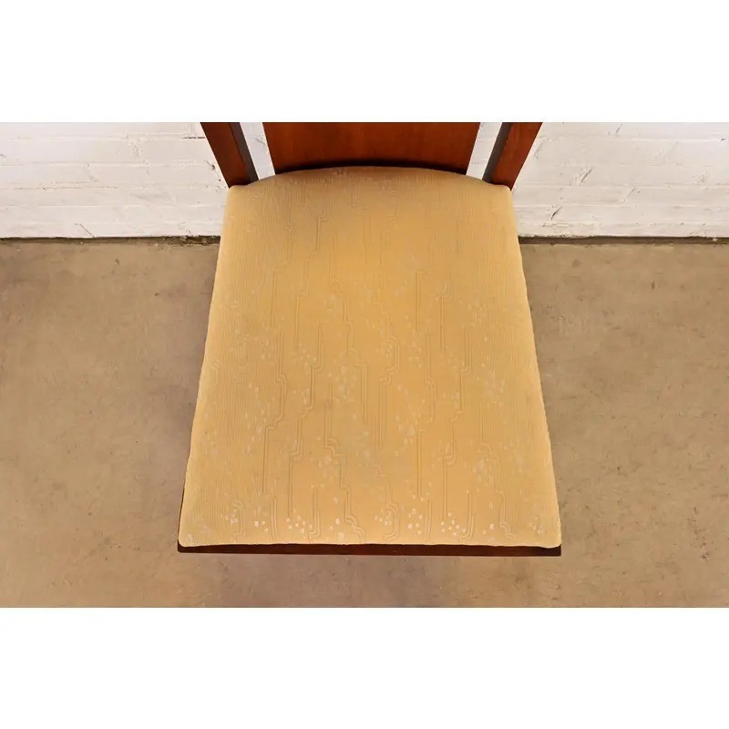 Frank Lloyd Wright Sculpted Mahogany Side Chairs or Dining Chairs, Pair